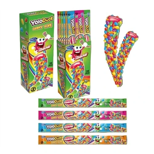 yoloduck gummy rope wendy candy YoloDuck Gummy Rope Rainbow - Image 1